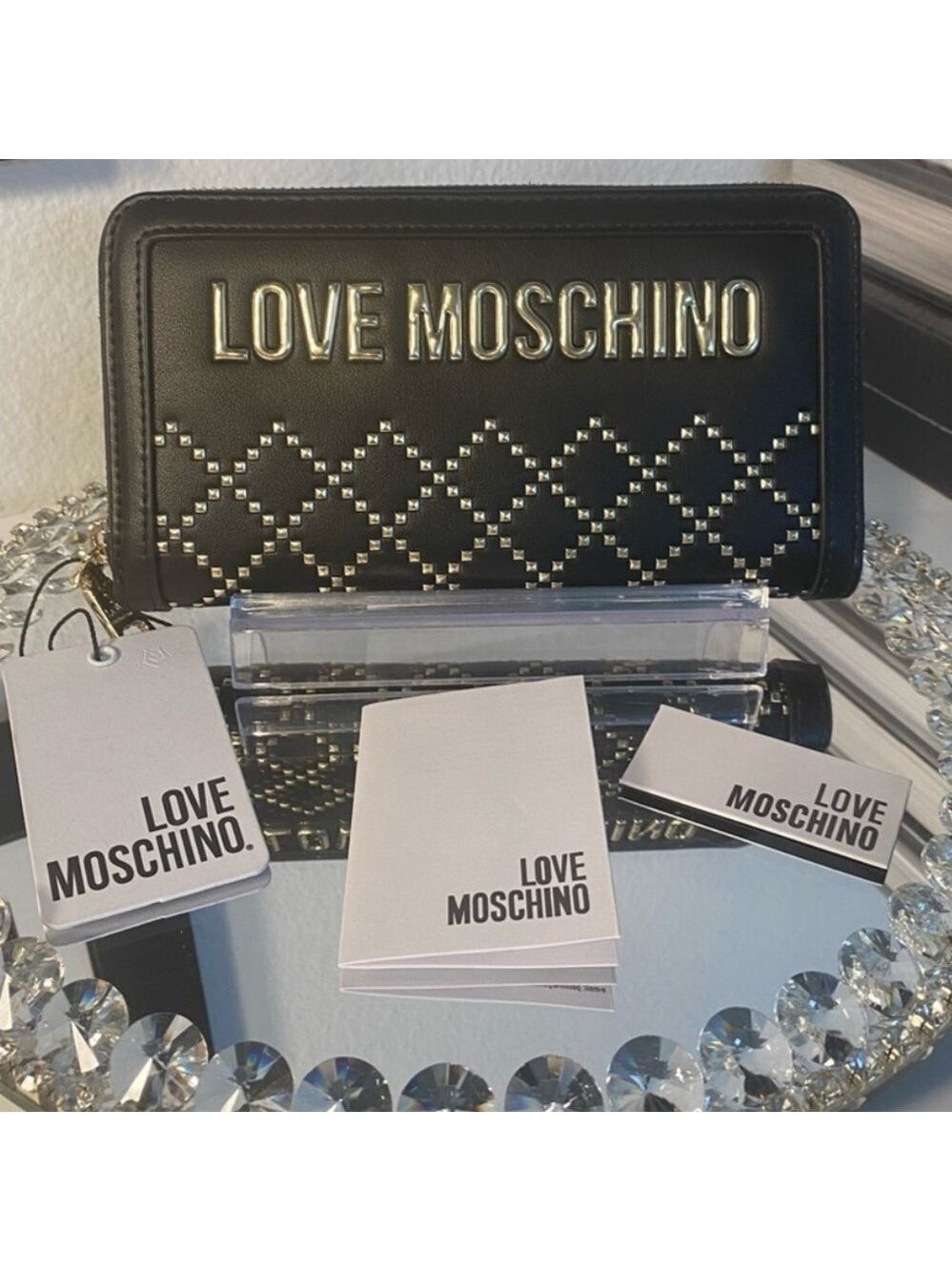 Love Moschino Bags Love Moschino Zip-around Continental Leather Wallet, NWT